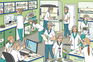 Лаборатория - иллюстрации для корпоративного календаря