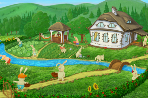 Иллюстрация для  книги рассказов о зайках