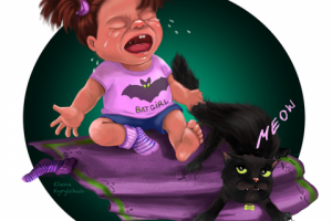 Ребенок и котенок