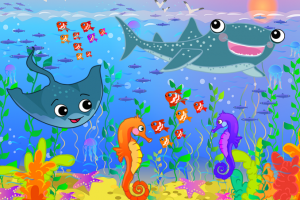 Подводный мир: фон и пересонажи для детской игры