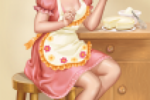 девушка с чизкейком