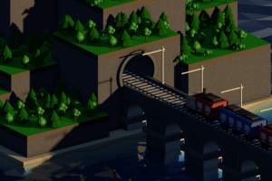 Low Poly Train Animation