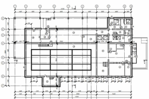 План первого этажа гражданского здания