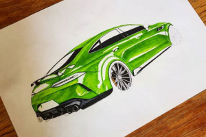 скетч автомобиля