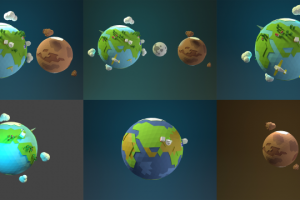 Рендер планет в low poly