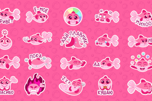 Стикеры "Рыбка Моня"