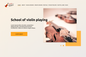 Первая страница сайта школы игры на скрипке.