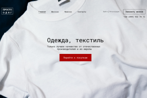 Страница интернет магазина.