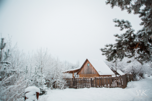 Домик в деревне зимой