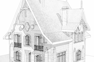 Экстерьер коттеджа в графике