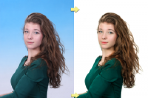 Обтравка волос + ретушь