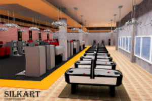 Дипломный проект "Дизайн кинотеатра г.Москва" - игровой зал_вид2