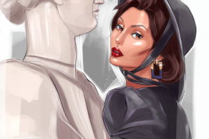 Иллюстрация/аватарка/портрет «Девушка и статуя Венеры»