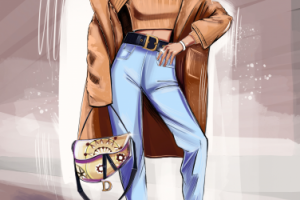 Портрет - иллюстрация «Девушка в полный рост»