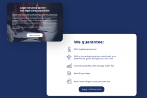 Landing Page для компании по поиску работы для юристов