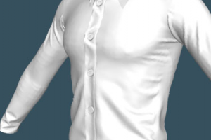 Мужская сорочка с длинными рукавами, манжетами и воротником.