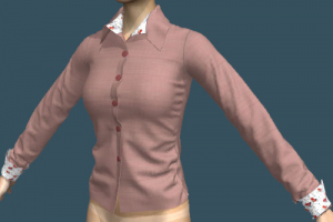 Рубашка с манжетами, пуговицами и отлажным воротником