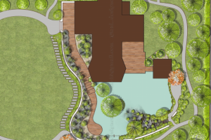 Эскиз ландшафтного дизайна загородного участка