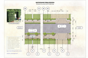 Благоустройство центральной улицы коттеджного поселка.