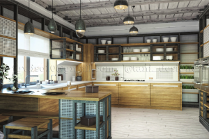 Дизайн кухни в загородном доме