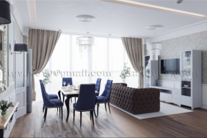 Дизайн столовой-гостиной в квартире