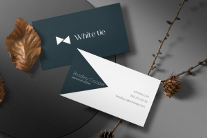 Визитка для магазина мужской одежды White Tie