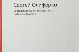 Сертифицированный специалист Яндекс Директ с 2016 года