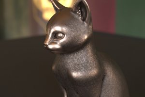 Металлическая статуэтка кота.