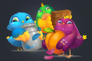 Персонажы для упаковки "СЛИВОЧНАЯ ПТИЧКА"