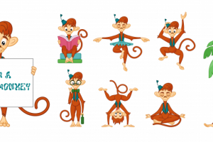 Бренд персонаж, очаровательная мартышка для детского садика