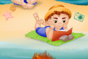 Милый персонаж для детского летнего пляжа