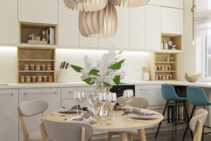 Кухня-гостиная для семьи из 4-х человек