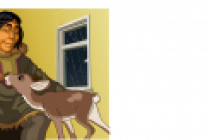 оленёнок пьёт молоко