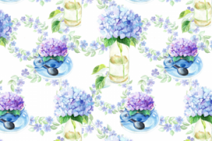 Паттерн из акварельных цветов