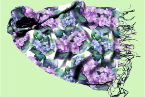 Бесшовный узор из акварельных гортензий
