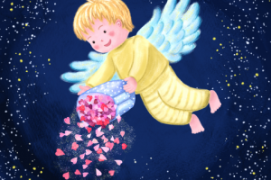 Ангел на фоне ночного неба