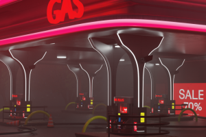 Заправка вечером.