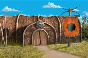 Панорама деревни орков для браузерной RPG "Раздор"