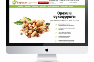 Лендинг для оптового поставщика орехов и сухофруктов