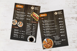 Меню для кафе домашней выпечки