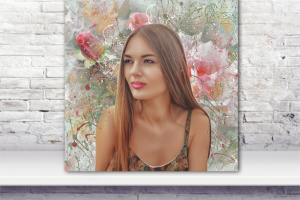 работа по фотографии под холст