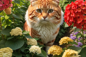 Кот в саду