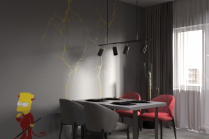 Проект "Холостяцкая Берлога" - кухня, коридор