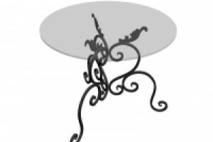 кованый стол со стеклянной столешницей