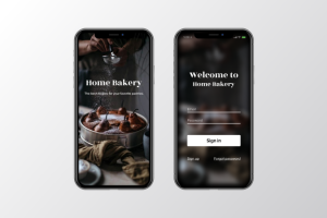 Дизайн экранов приветствия приложения с рецептами.