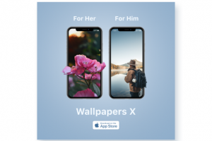 Баннер для рекламы приложения заставок на iPhone.