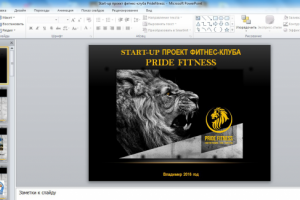 Презентация start-up проекта фитнес клуба