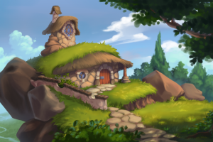 Домик на обрыве