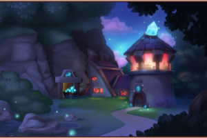 Концепт домика в ночном варианте