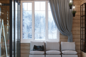 Холл отеля в Карелии